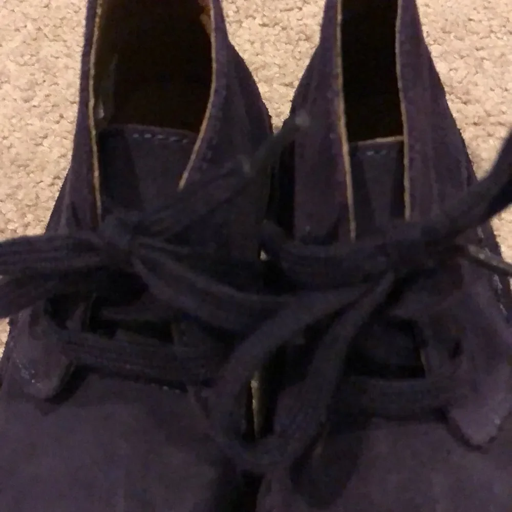 Ralph Lauren Girls Purple Suede Ankle Booties - Size 7 1/2